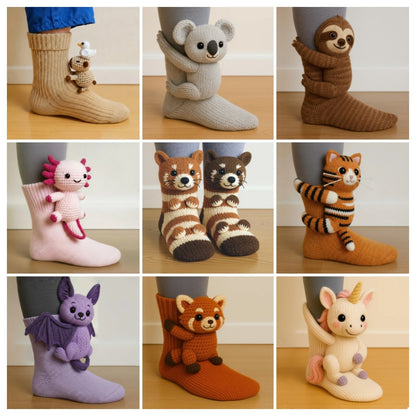 LAST DAY SALE 49% OFF -Early Christmas Promotion🎄Textured Animal Design Socks for Cosy Comfort