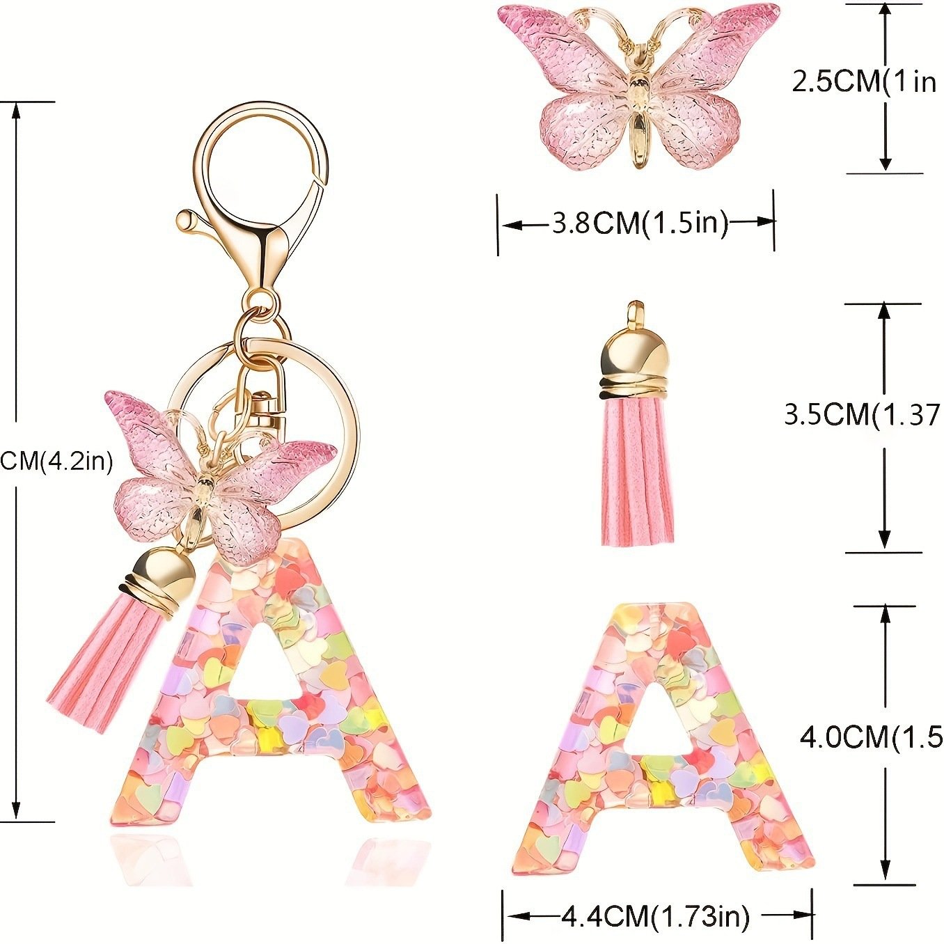 🔥 49% OFF Holiday Sale! 🎁Butterfly Letter Keychain Tassel Design Vibrant Durable Lightweight Gift