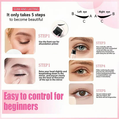 🎁Last Day Buy 1 Get 1 Free💖Rotating Eyeliner Stamp Pen – Dual-Head Design with Wing Stamp