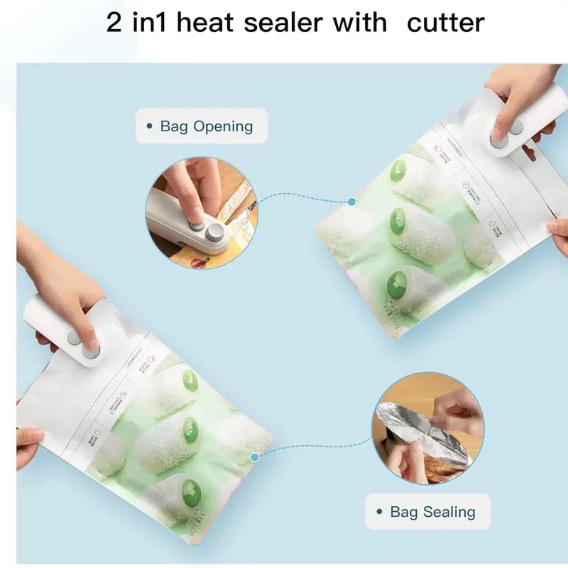 ✨Last Day 49% OFF💥Small 2-in-1 Rechargeable Magnetic Snack Sealer Household Mini Sealing Machine