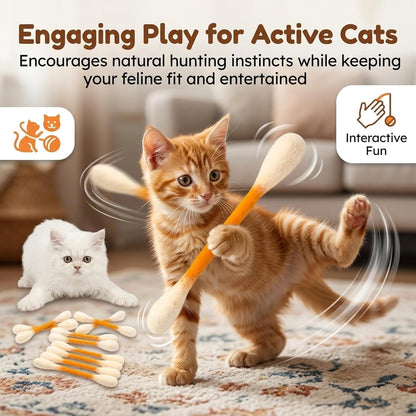 ❤️🎁For happy, healthy, and active indoor cats🐱Swabs Large Size Cat Toys with Catnip