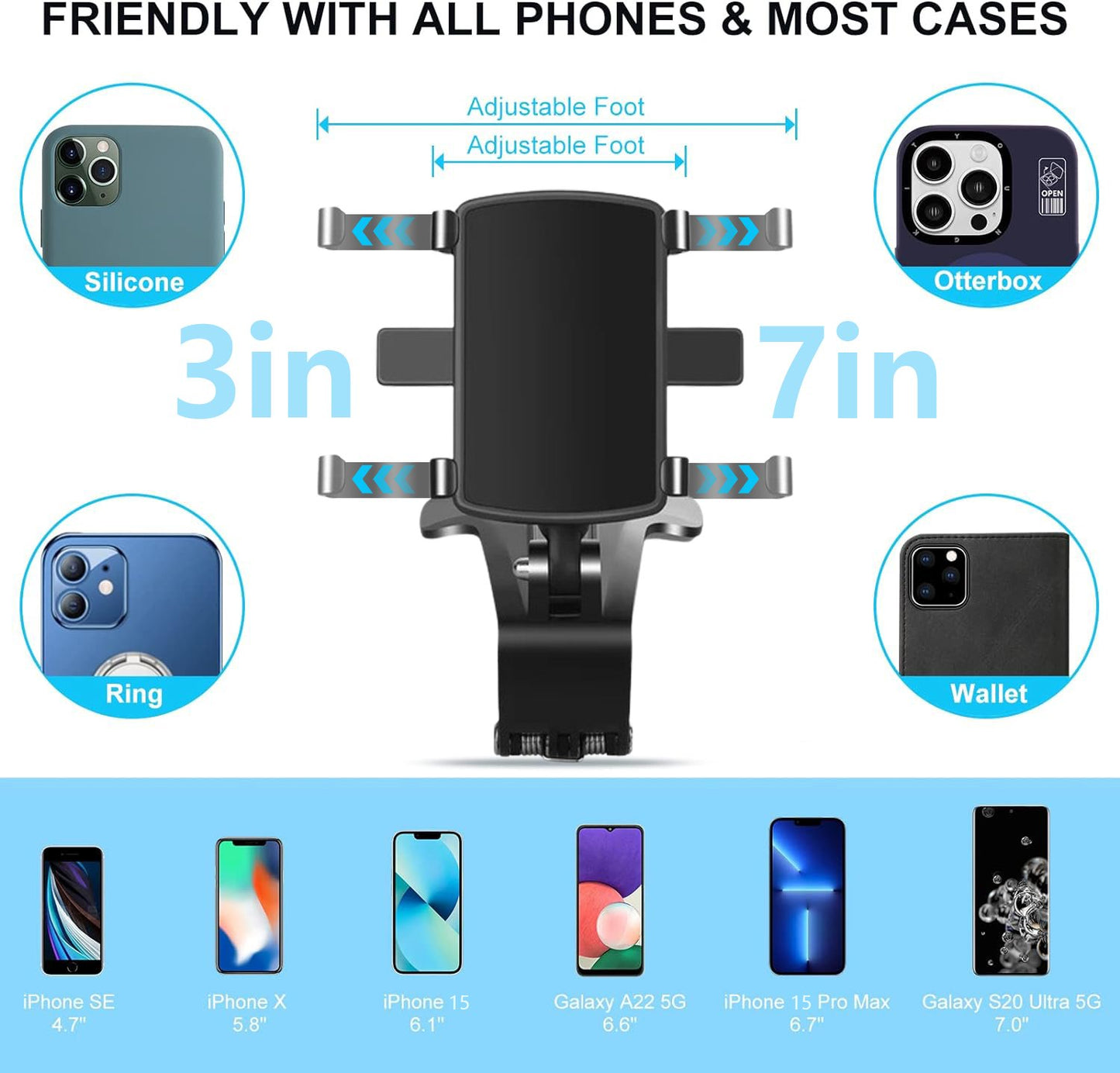 New Upgrades🔥360°Adjustable Car Dashboard Mobile Phone Holder📱Works with all mobile phones