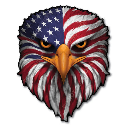 Reflective Eyes Eagle Decal – Patriotic USA Flag Vinyl Sticker for Cars & Trucks