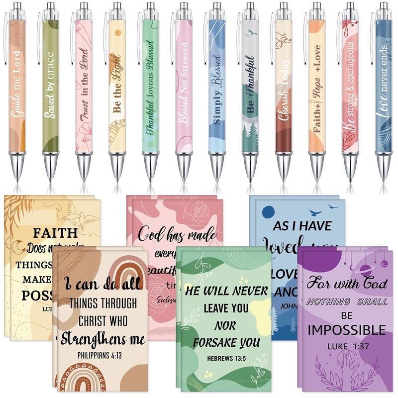 LAST DAY SALE 49% OFF✝️Christian Gifts Set: Motivational Pens & Bible Verse Notebooks – Inspire Your Faith Journey🌸