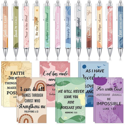 LAST DAY SALE 49% OFF✝️Christian Gifts Set: Motivational Pens & Bible Verse Notebooks – Inspire Your Faith Journey🌸