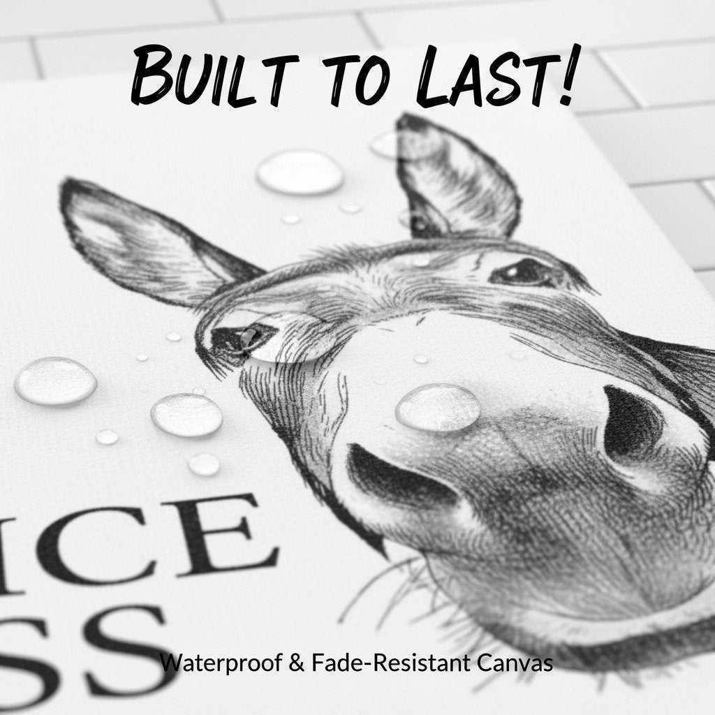 🔥Last Day 49% OFF🤣Funny Bathroom Wall Art - "Nice Ass" Donkey Print