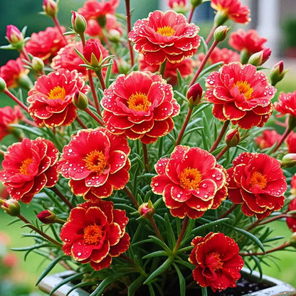 Golden Lace Portulaca🌸✨ Brilliant Double Blooms for Effortless Summer Color