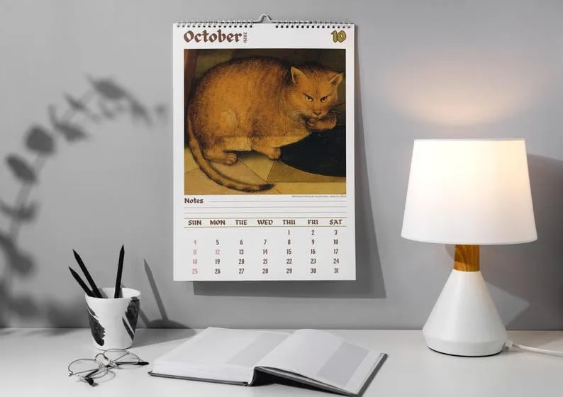 Last Day 49% OFF - 🔥Boxing Day Promotion📅Weird cats in renaissance 2026 Wall Calendar