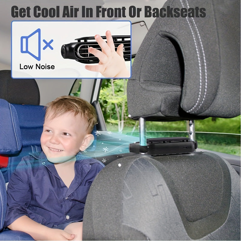 🔥Last Day Sale - 49% OFF🔥🚗 Dual Turbo Car Seat Fan | 3-Speed Cooling for Back & Seat