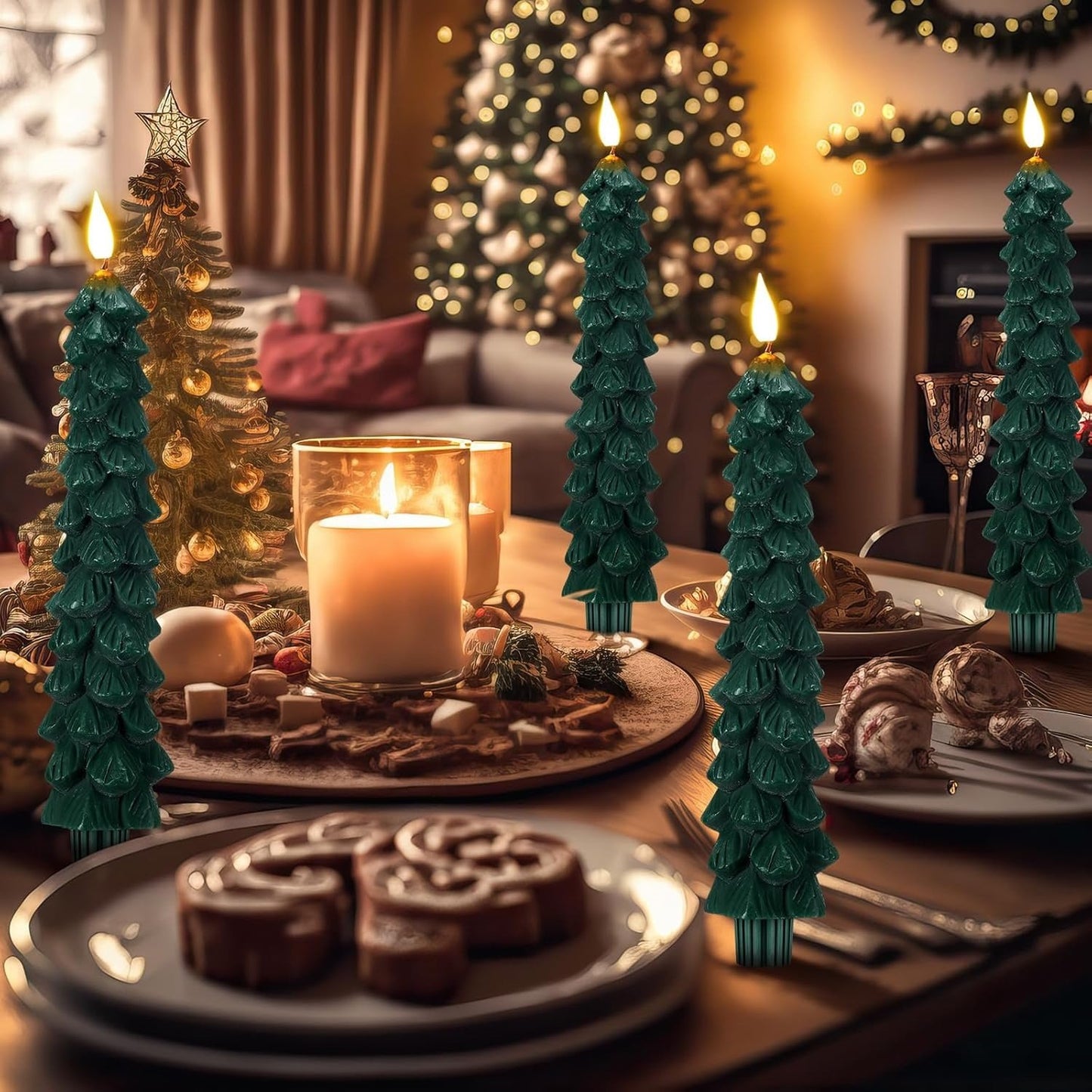 LAST DAY SALE 49% OFF 🌲Christmas Tree Flameless Taper Candle Lights with Remote Control✨