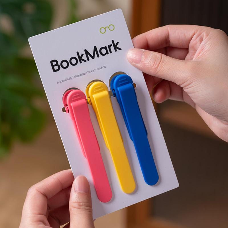 📖3Pcs Automatic Bookmark,Silicone Smart Book Marks-🎁Gifts for Book Lovers