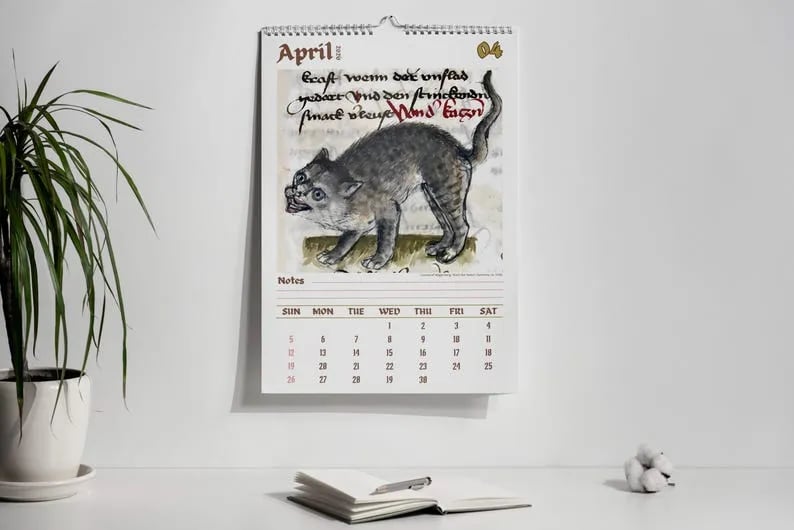 Last Day 49% OFF - 🔥Boxing Day Promotion📅Weird cats in renaissance 2026 Wall Calendar