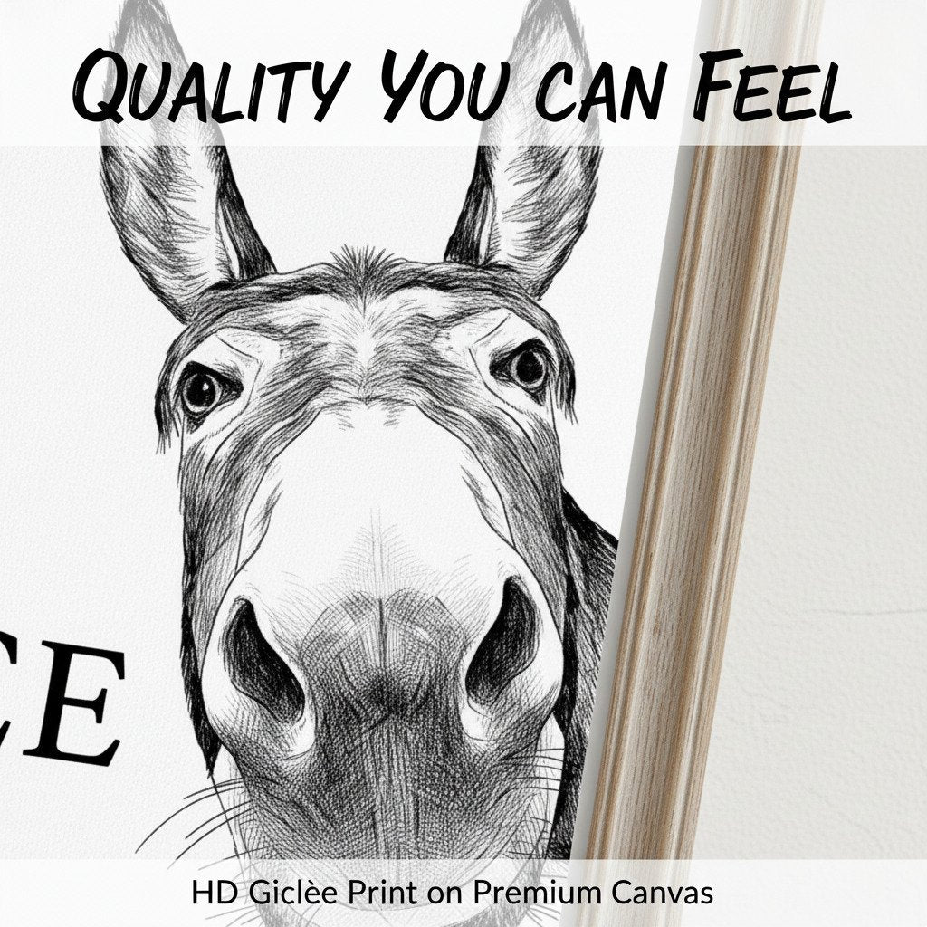 🔥Last Day 49% OFF🤣Funny Bathroom Wall Art - "Nice Ass" Donkey Print