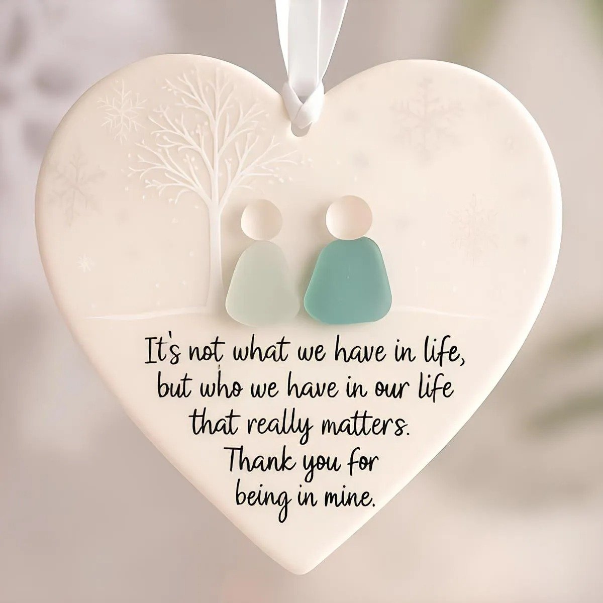 Heart-Shaped Sea Glass Friendship Decor🌊✨ Shaped by Nature & Crafted by Hand💝