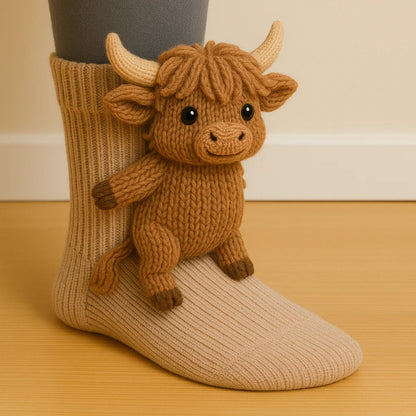 LAST DAY SALE 49% OFF -Early Christmas Promotion🎄Textured Animal Design Socks for Cosy Comfort