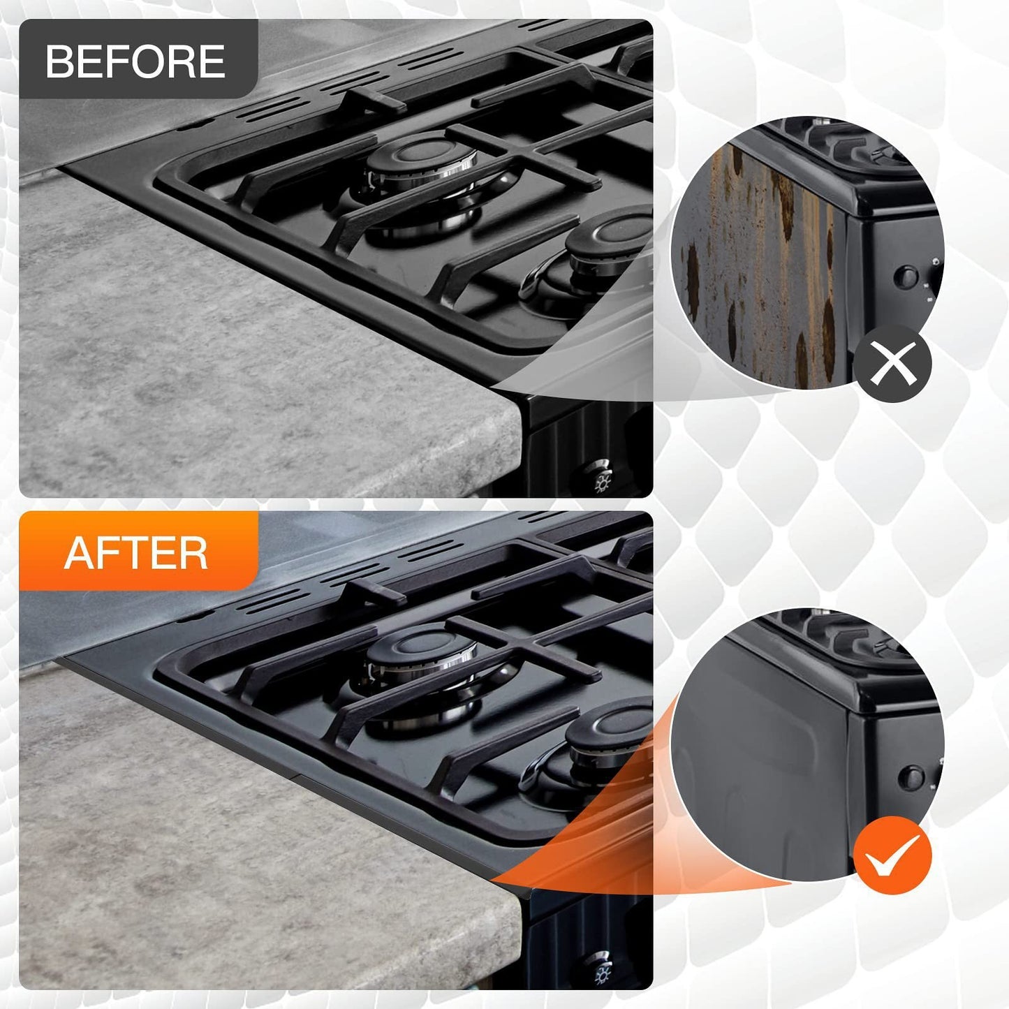 🔥Last Day 49% OFF - Retractable Stainless Steel Stove Gap Covers