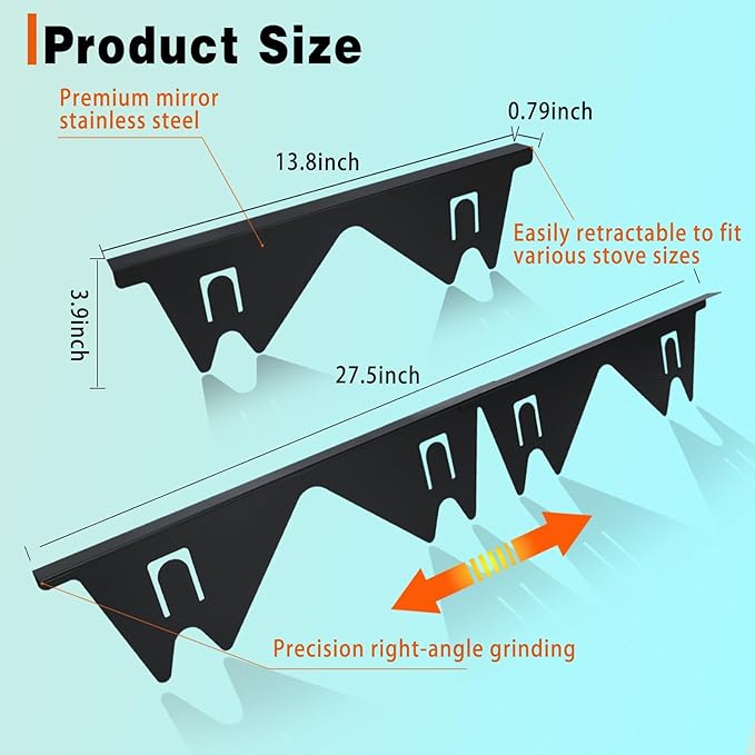🔥Last Day 49% OFF - Retractable Stainless Steel Stove Gap Covers