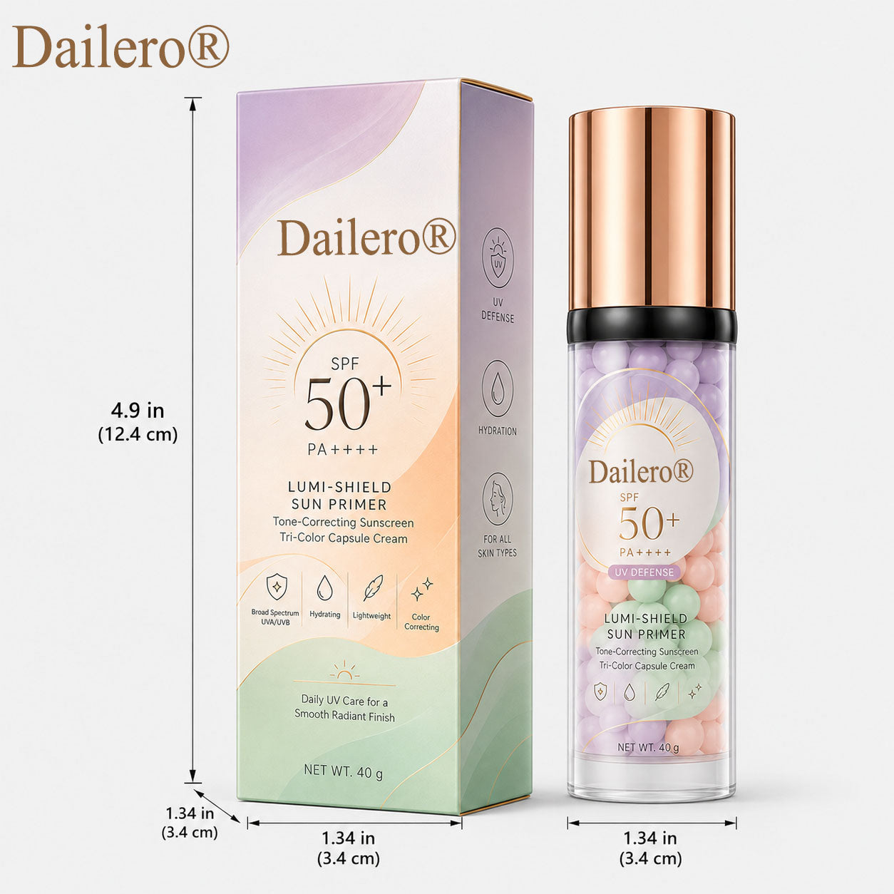 Dailero® Three-Color Protective Isolation Cream with SPF 50 Coverage