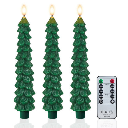 LAST DAY SALE 49% OFF 🌲Christmas Tree Flameless Taper Candle Lights with Remote Control✨