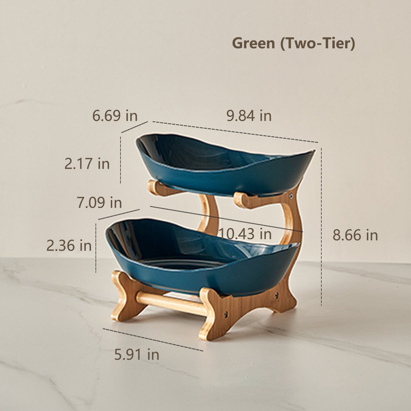 🍓2-Tier / 3-Tier Bamboo Fruit Basket with Stand – Space-Saving Countertop Organizer