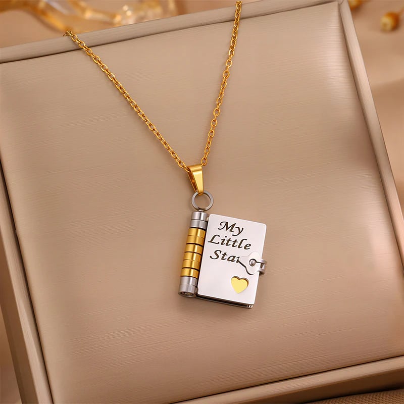 Last Day 49% OFF🔥My Little Star Book Necklace for Daughter & Son, Birthday Day Gift Graduation Jewelry of Love