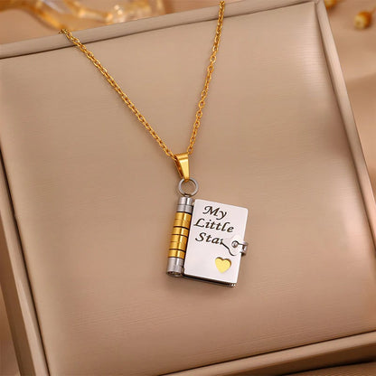 Last Day 49% OFF🔥My Little Star Book Necklace for Daughter & Son, Birthday Day Gift Graduation Jewelry of Love
