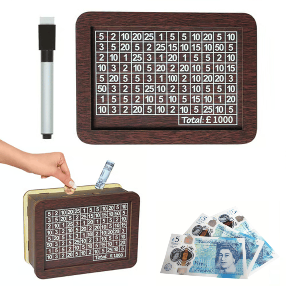 [Cash Vault Wooden Savings Box]🎁Free erasable marker with your order