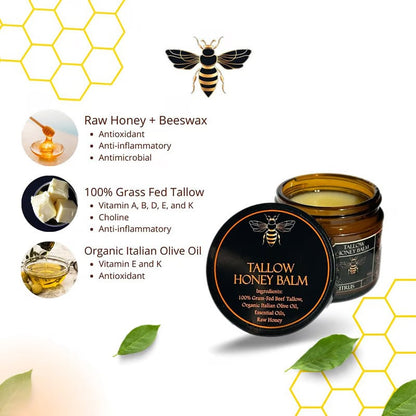 🍊This Week's Special Price 🎁Organic Grass-Fed Beef Tallow Balm with Raw Honey