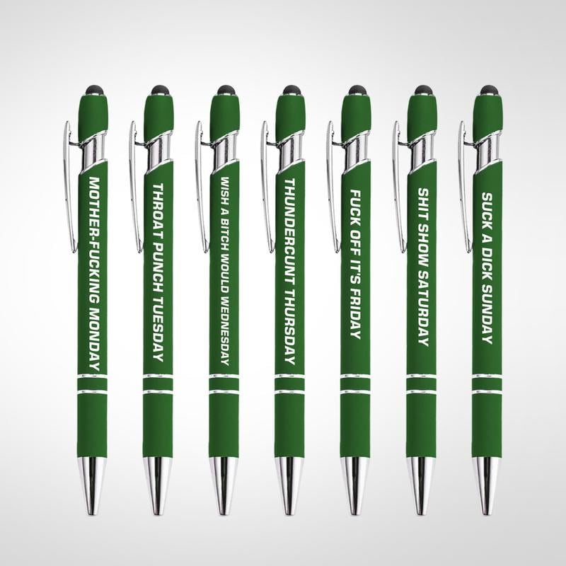 🔥Last Day Promotion 50% OFF💝Funny Stress-Relief Daily Quotes Metal Ballpoint Pen Set (7 Pcs) | 🎁Office Christmas Gift Exchange