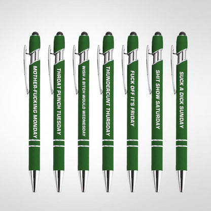🔥Last Day Promotion 50% OFF💝Funny Stress-Relief Daily Quotes Metal Ballpoint Pen Set (7 Pcs) | 🎁Office Christmas Gift Exchange