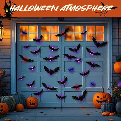 Glowing 3D LED Flying Bat Wall Decor (12–120 Pcs Set) — Instant Haunted Atmosphere