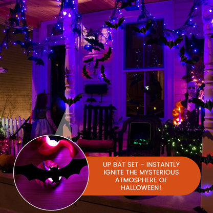 Glowing 3D LED Flying Bat Wall Decor (12–120 Pcs Set) — Instant Haunted Atmosphere
