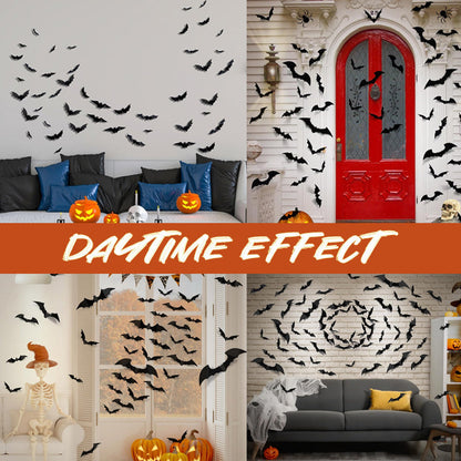 Glowing 3D LED Flying Bat Wall Decor (12–120 Pcs Set) — Instant Haunted Atmosphere