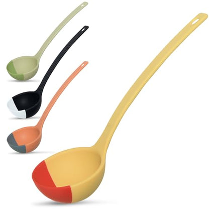 Discount: 1 Week Remaining : Silicone Spoon - Colorful Silicone Spatula Ladle with a Soft Top to Mold to your Pots & Pans