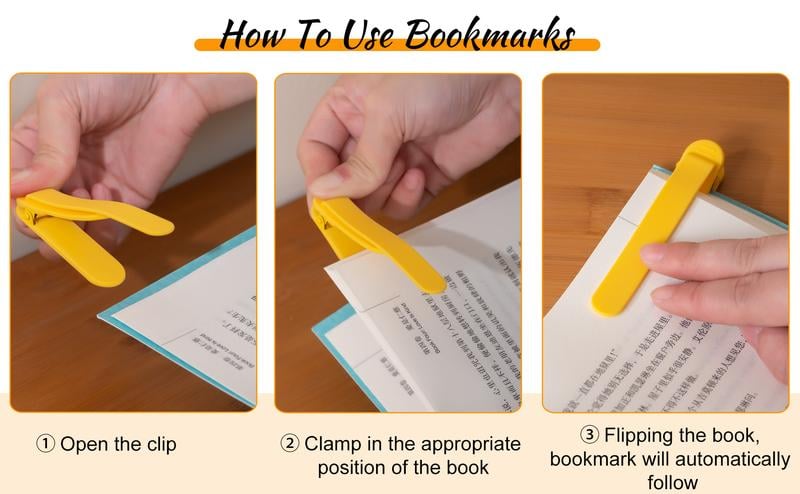 📖3Pcs Automatic Bookmark,Silicone Smart Book Marks-🎁Gifts for Book Lovers