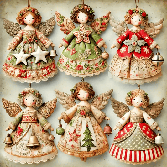 💐Vintage Angel Christmas Ornaments Set