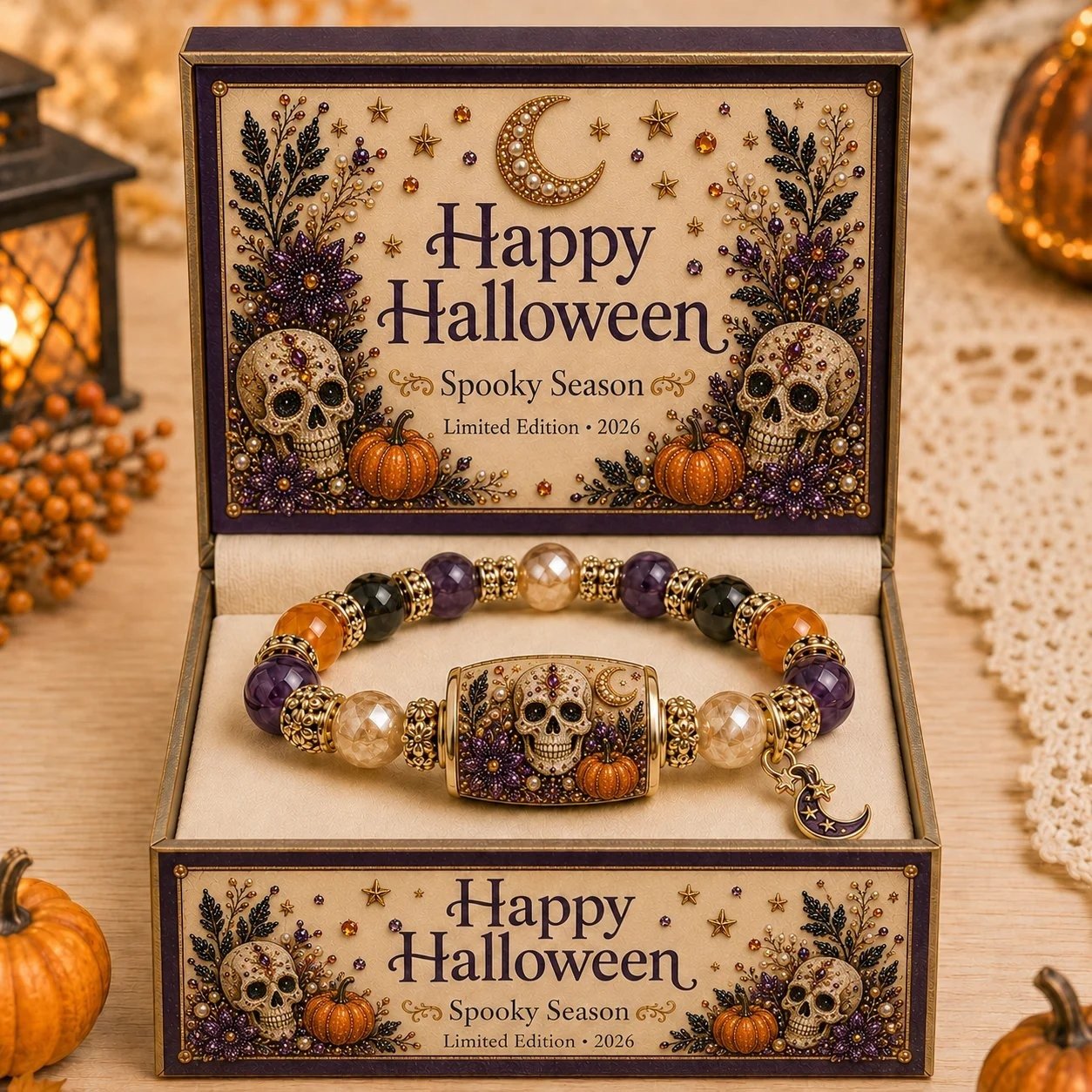 🎃🎃 Limited Edition Halloween Beaded Bracelet Set | Spooky Cute Gift Jewelry🎁