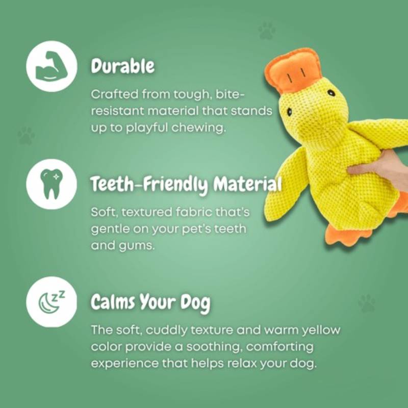 Quacking Crinkle Duck Comfort Calming Toy for Dog Separation Anxiety Proper Relief
