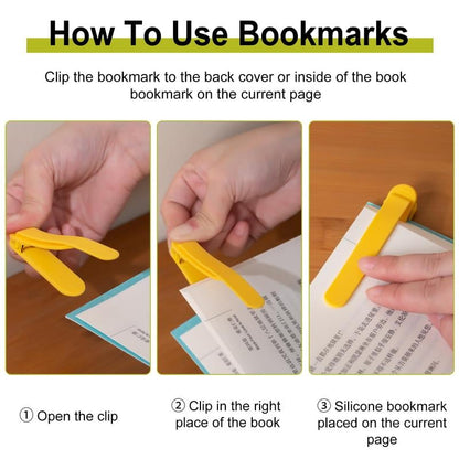 📖3Pcs Automatic Bookmark,Silicone Smart Book Marks-🎁Gifts for Book Lovers
