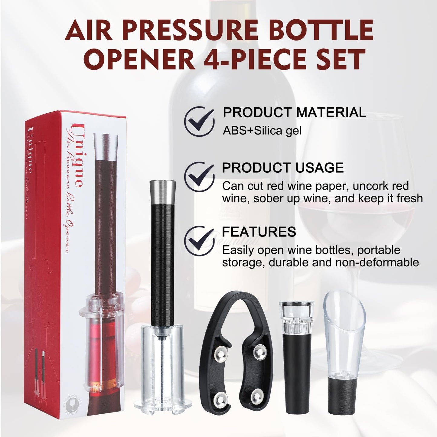 🎄Holiday Pre-Sale Save 49%🔥Air Pump Cork Remover Wine Bottle Opener Set