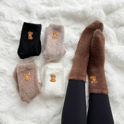 💕Warm Winter Sale 49% Off🐮Fuzzy Highland Cow Socks