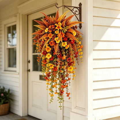 🔥 TODAY ONLY 50% OFF | Real-Touch Autumn Hanging Basket — Instant Fall Porch Decor (No Watering!)
