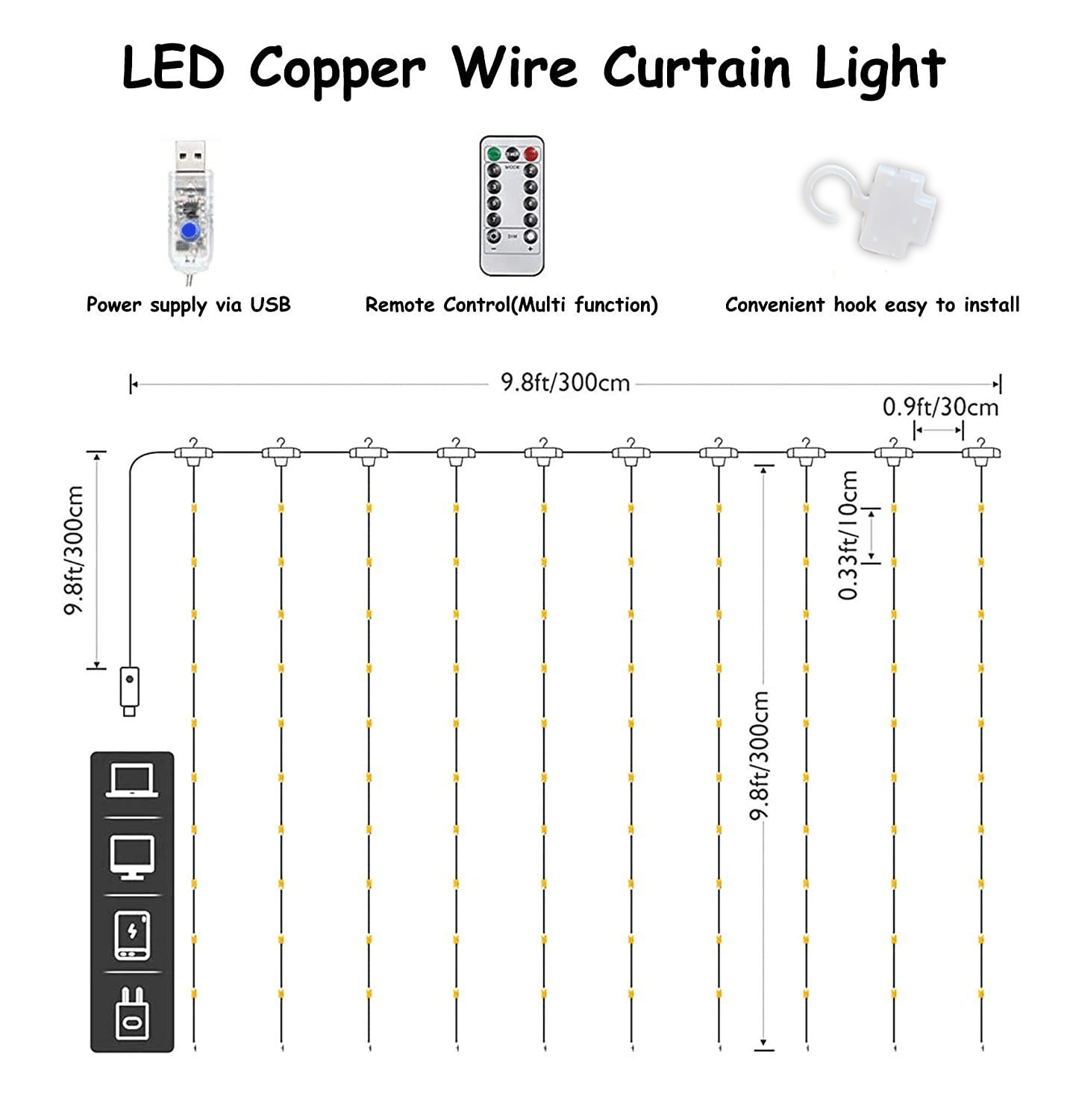 🎄Christmas Sale 49% OFF🔥LED Curtain Fairy Lights
