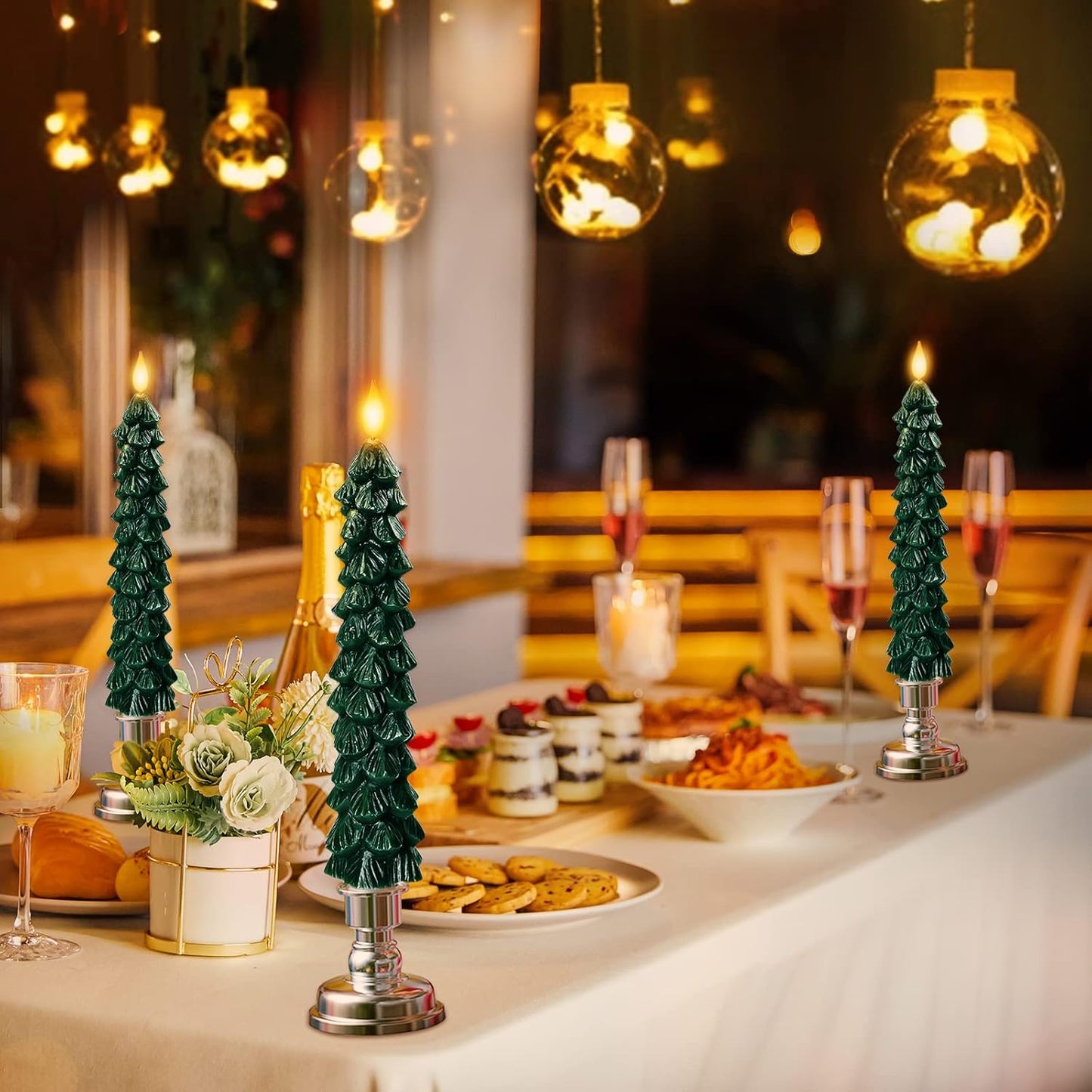 LAST DAY SALE 49% OFF 🌲Christmas Tree Flameless Taper Candle Lights with Remote Control✨