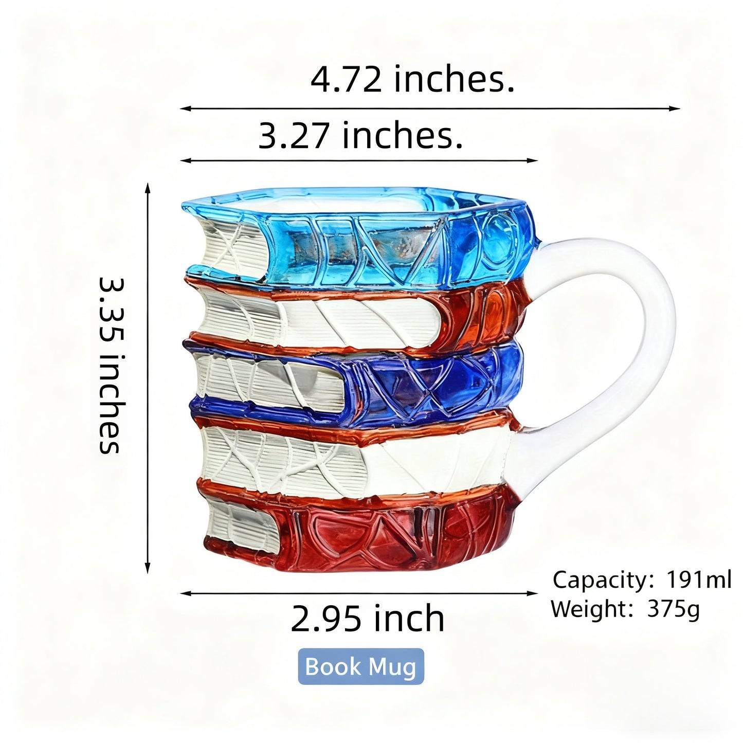🔥Last Day 49% OFF📚 Stacked Books Glass Mug