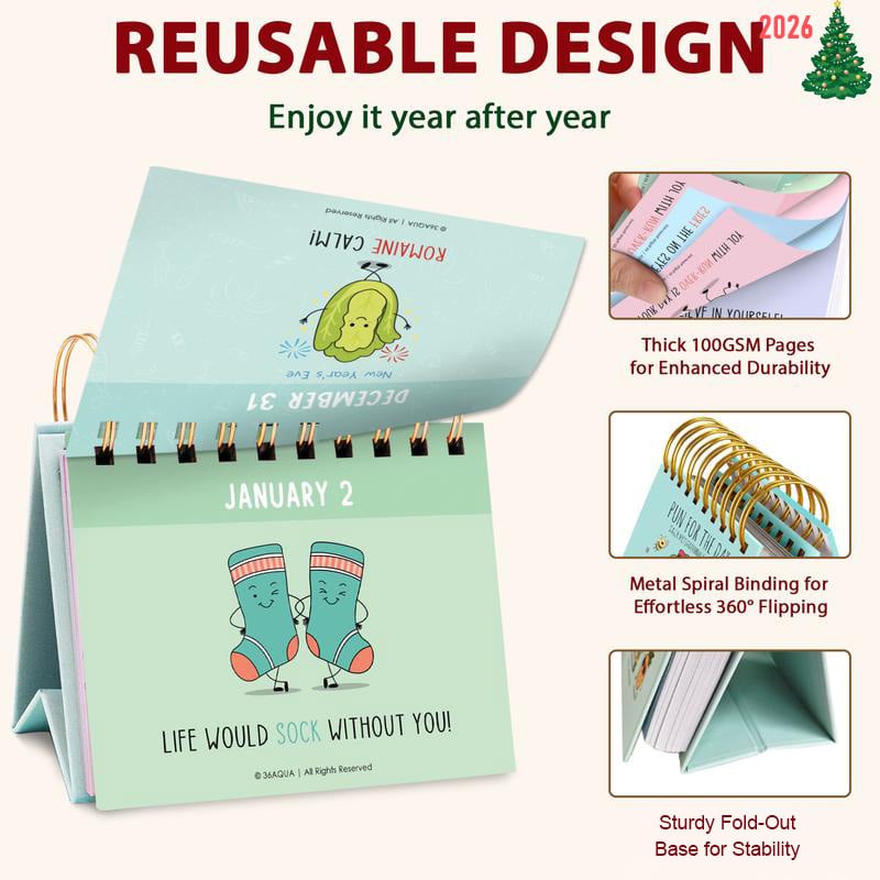 🔥Last Day 49% OFF✨2026 Punny Motivational Desk Calendar📅
