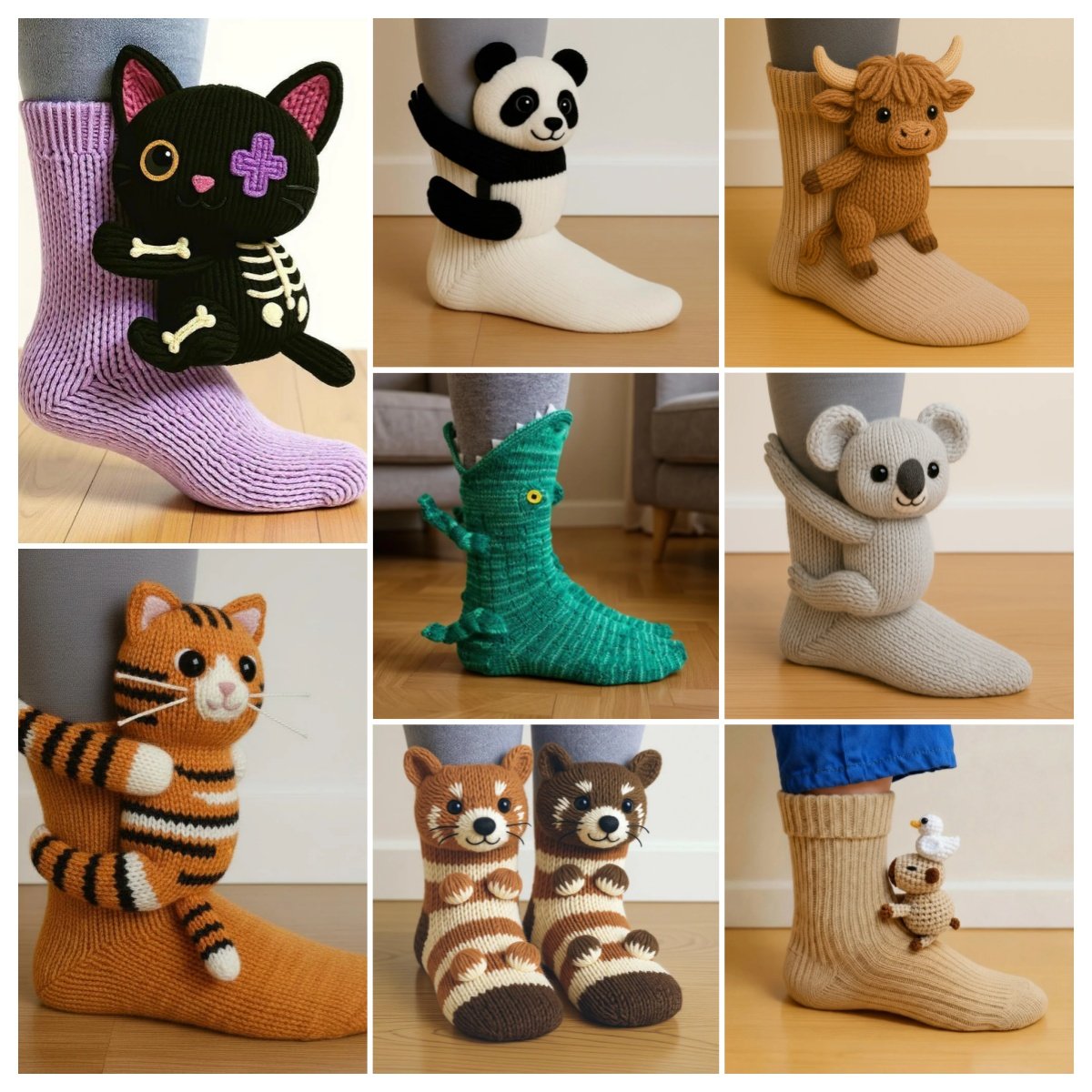 LAST DAY SALE 49% OFF -Early Christmas Promotion🎄Textured Animal Design Socks for Cosy Comfort