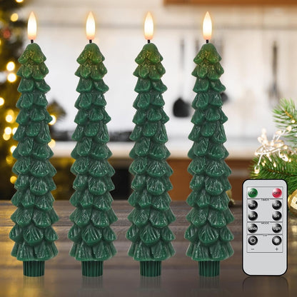 LAST DAY SALE 49% OFF 🌲Christmas Tree Flameless Taper Candle Lights with Remote Control✨