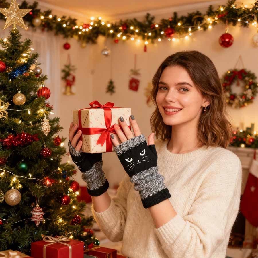 🎁Last Day Promotion 49% OFF🐱Knitted Fingerless Gloves🧶