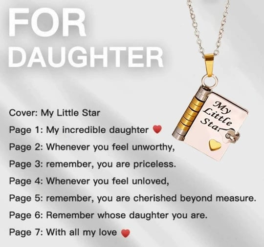 Last Day 49% OFF🔥My Little Star Book Necklace for Daughter & Son, Birthday Day Gift Graduation Jewelry of Love